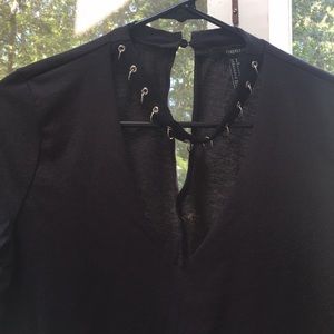 Forever 21 black cutout choker top size S